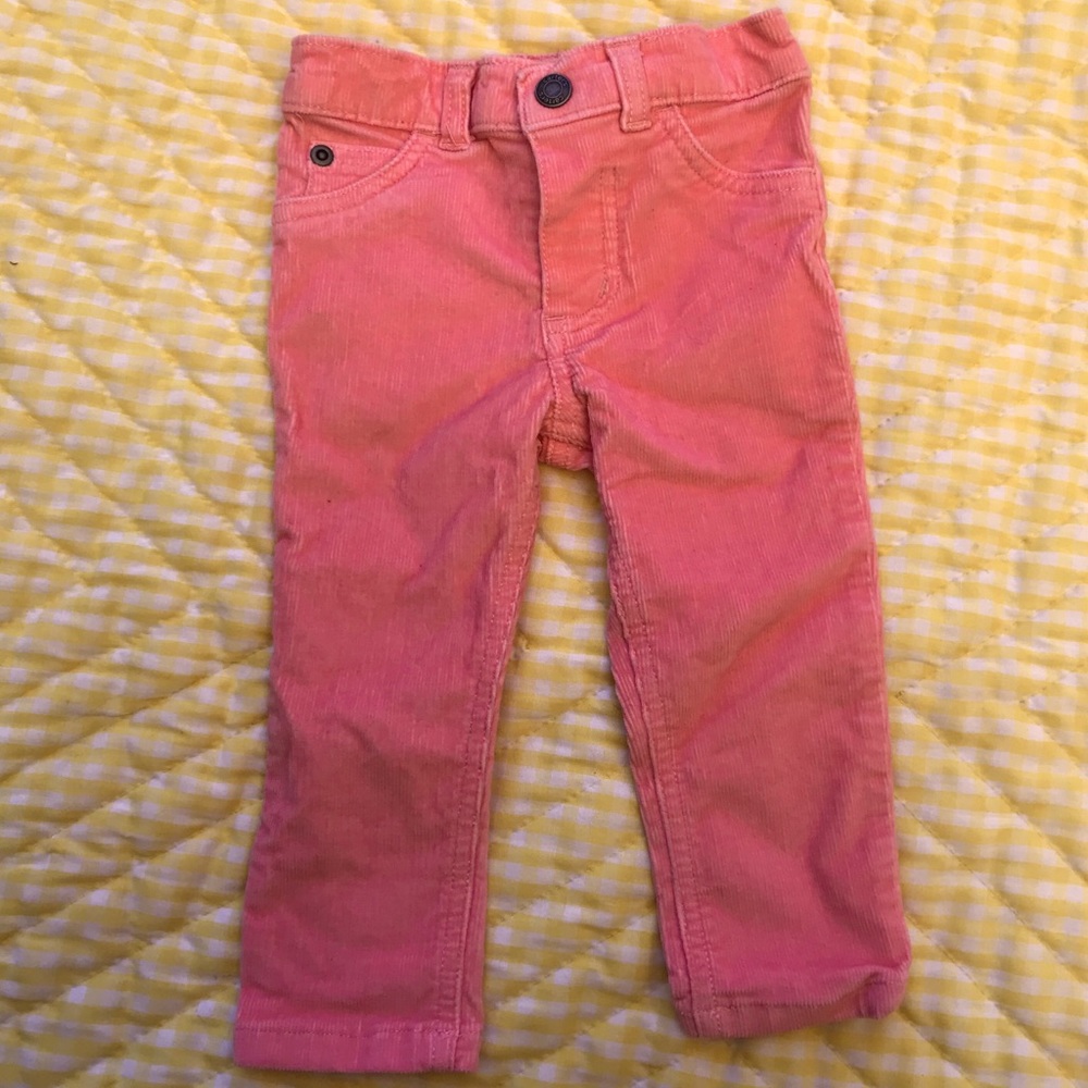 Carters size 12 M corduroy girl pants salmon color